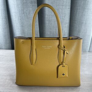 Kate Spade Wellesley Maeda Small Pebbled Leather Satchel Tote W/ Strap Mustard